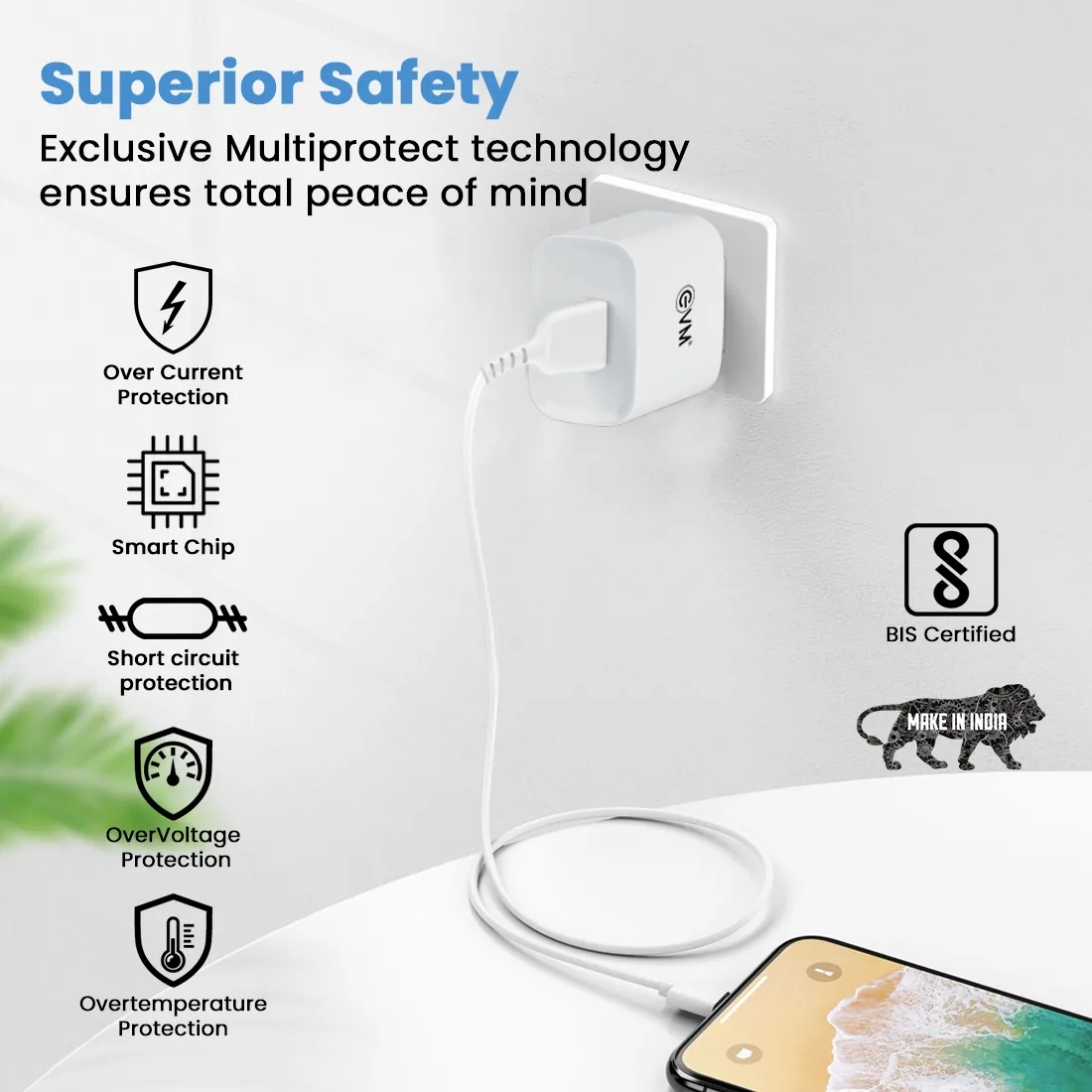 EVM Mobile Smart Charger With Cable (USB to Micro USB) 12W view 3